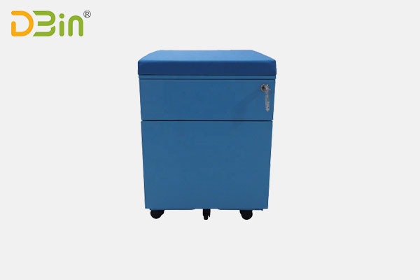 blue 2 drawer mobile pedestal with cushion for sale
